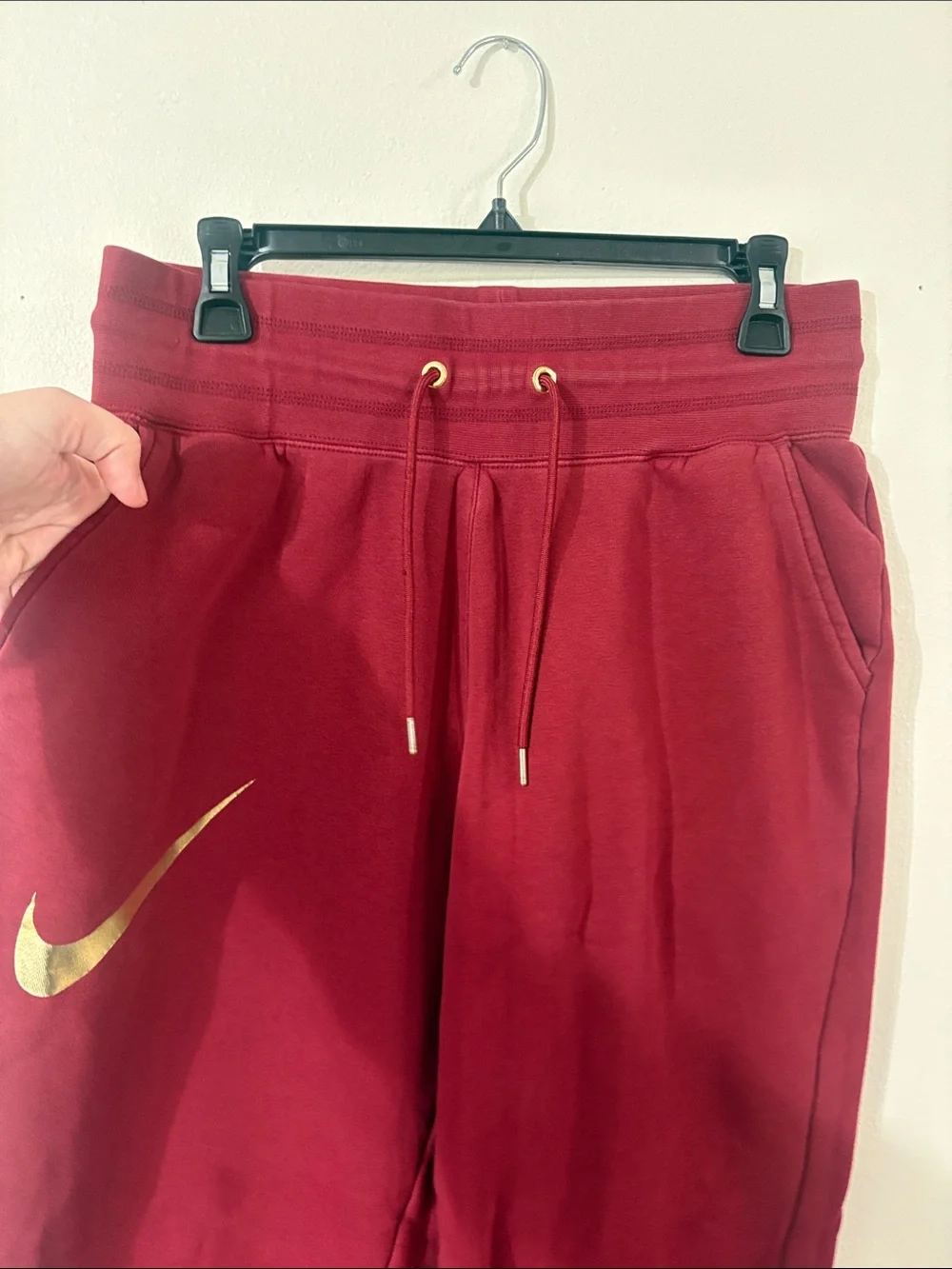 Nike Red And Gold Swoosh Jogger Sweatpants Size L